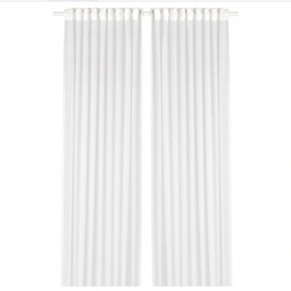 New IKEA white Sheer Curtains 2pc size 145cm 57” inches by 98” inches